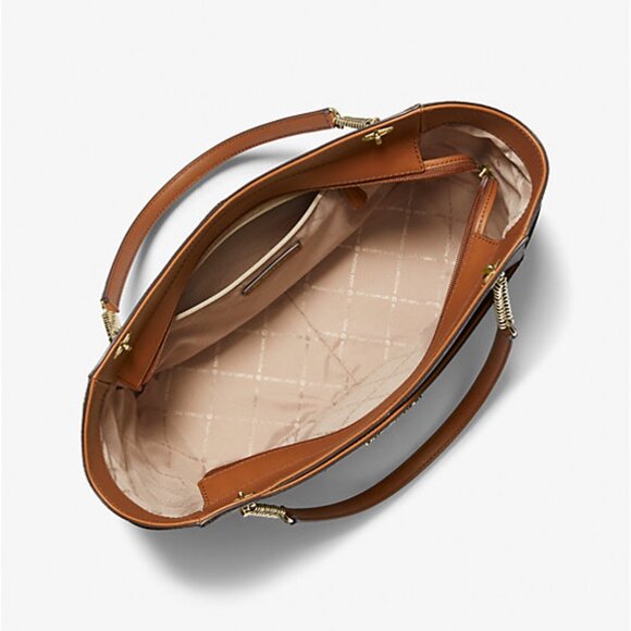 NWT - Michael Kors Jet Set Large Logo Shoulder Bag, Brown - Picture 3 of 12